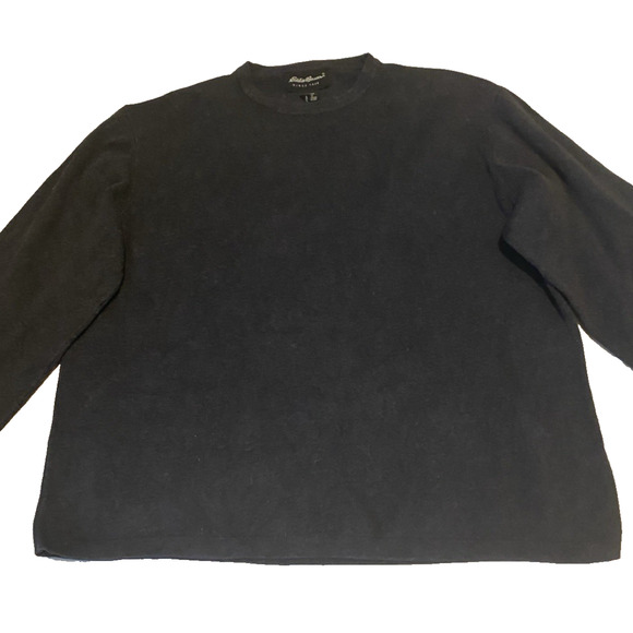 Eddie Bauer Sweater Mens Size Large Dark Grey Pullover Cotton Crewneck Sweater - Picture 3 of 10